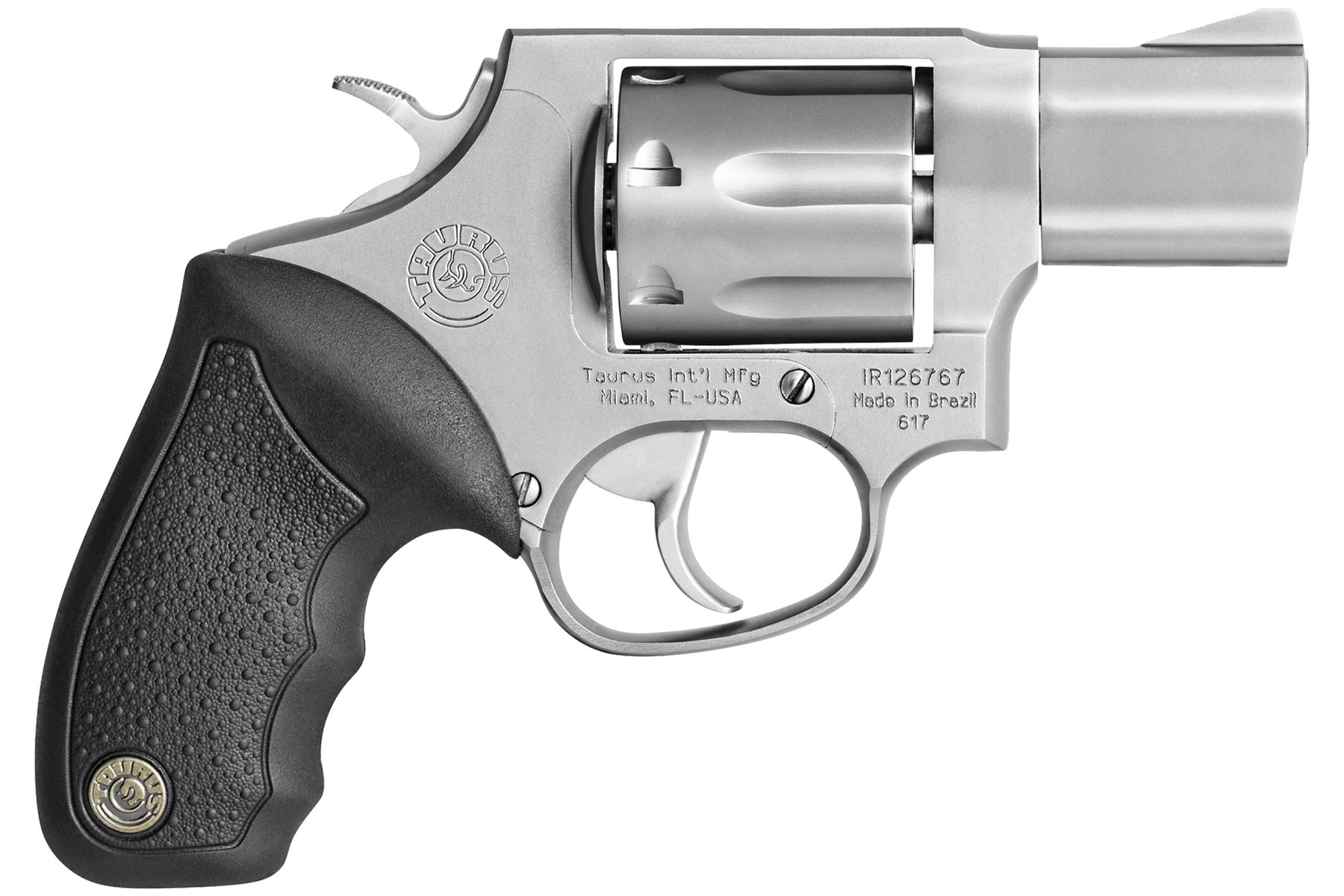 Taurus® 617 357 Mag / 38 Spl +P Matte Stainless 2.00 in. Soft Rubber