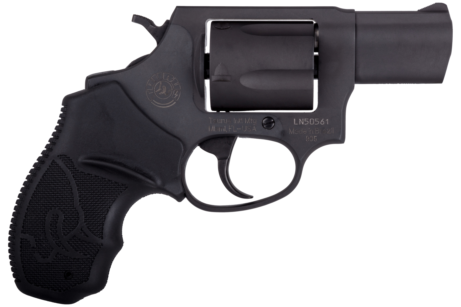 Taurus 905 9mm Luger Matte Black Oxide 2 in. Soft Rubber