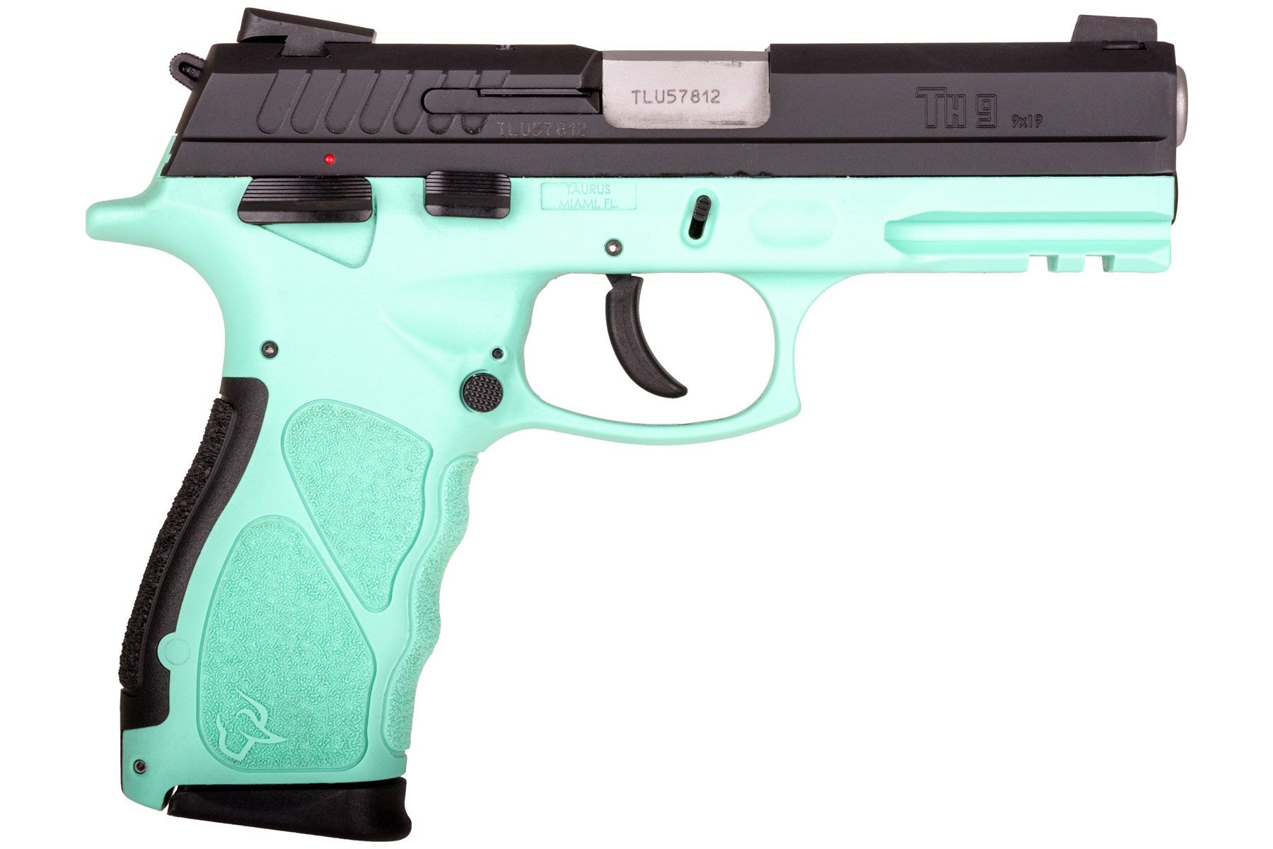 Matte Black /Cyan 9mm Luger Full Size 17 Rds.